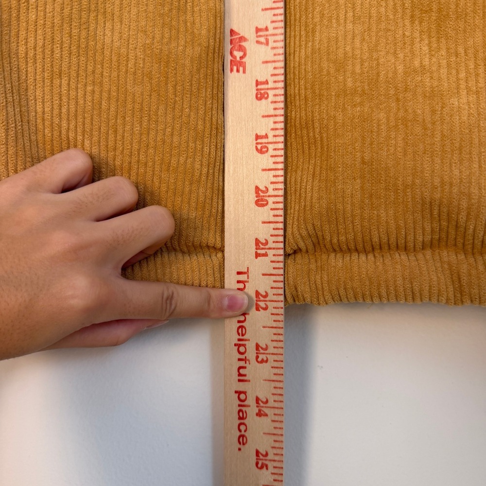 Ghanda Corduroy Puffer Jacket Women Medium Mustard Yellow Quilted Gorpcore Retro - Picture 11 of 11